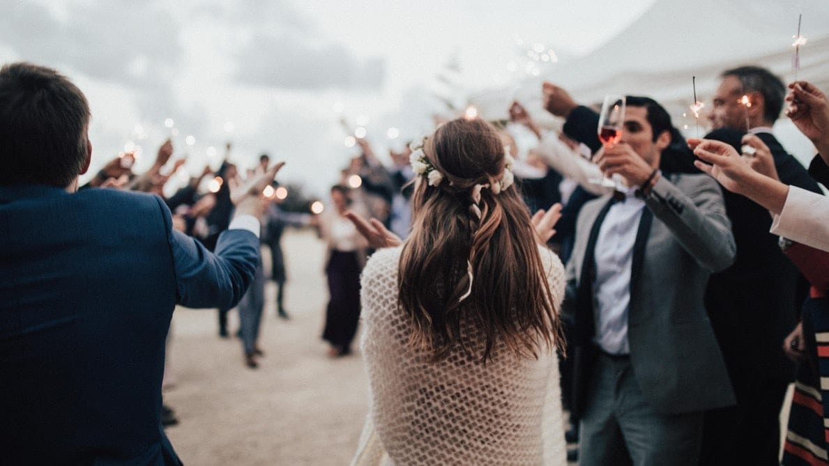 everyone mixing together in a wedding